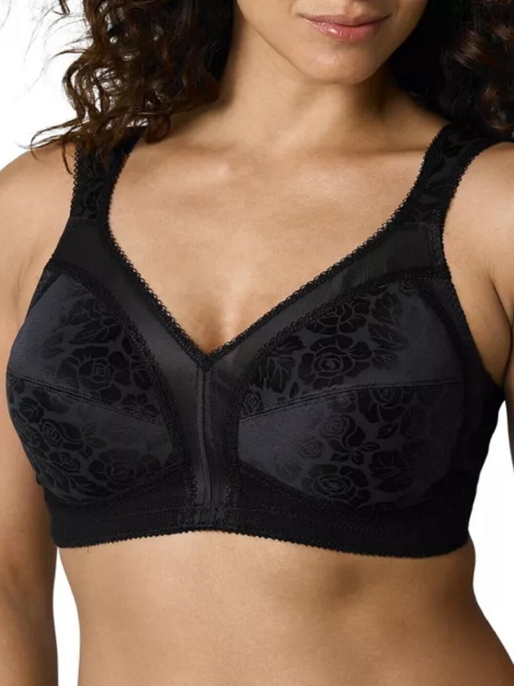 new 40DD Playtex Women's 18 Hour Original Comfort Strap Wirefree Bra in BLACK